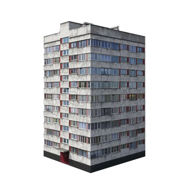 Крупнопанельный дом серии 1ЛГ-600А 3D модель скачать на ru.cg.market, 3ds max, Corona Render, V-Ray, FStorm