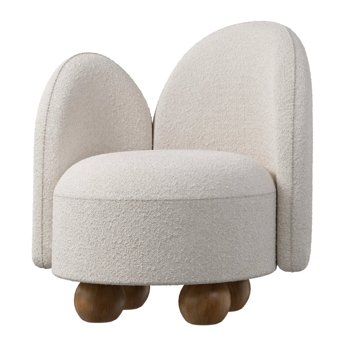 Кресло для гостинной White Wooden Balls 3D модель скачать в формате 3ds max и CoronaRender