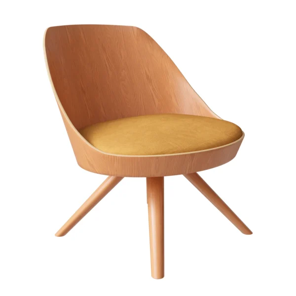 Маленькое кресло KAIAK LOUNGE SPIN WOOD By ENEA 3D модель скачать на ru.cg.market, 3ds max, Corona Render.