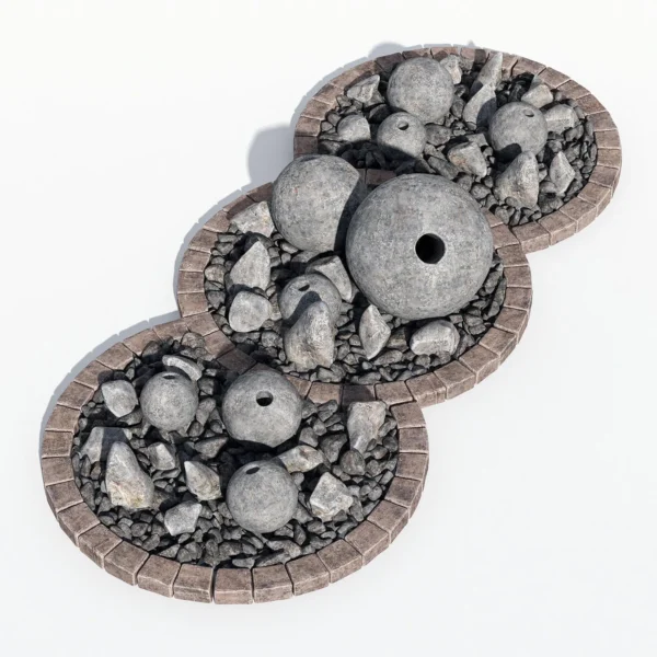 Каменная клумба с сферическим декором 3D модель скачать на ru.cg.market, 3ds max, V-Ray