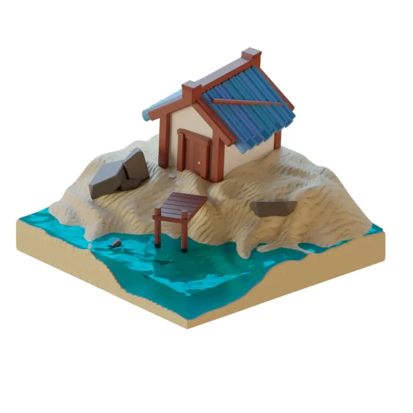 Маленький пляжный домик 3D модель скачать на ru.cg.market, Blender