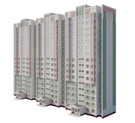 Панельный дом серии П-3М 3D модель скачать на ru.cg.market, 3ds max, Corona Render, V-Ray, Fstorm, Blender.