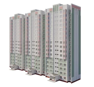 Панельный дом серии П-3М 3D модель скачать на ru.cg.market, 3ds max, Corona Render, V-Ray, Fstorm, Blender.