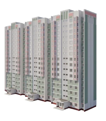 Панельный дом серии П-3М 3D модель скачать на ru.cg.market, 3ds max, Corona Render, V-Ray, Fstorm, Blender.